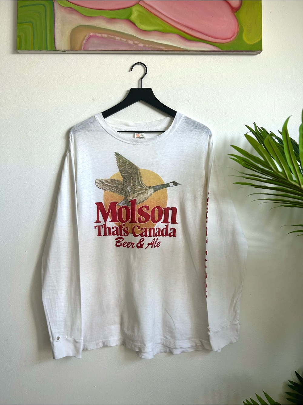 Vintage 1980s Molson Beer Promo LS Tee